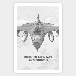Fighter Jet Born P25 Sticker